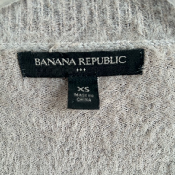 Banana Republic Grey V-Neck Eyelash Wrap Sweater - Picture 4 of 5